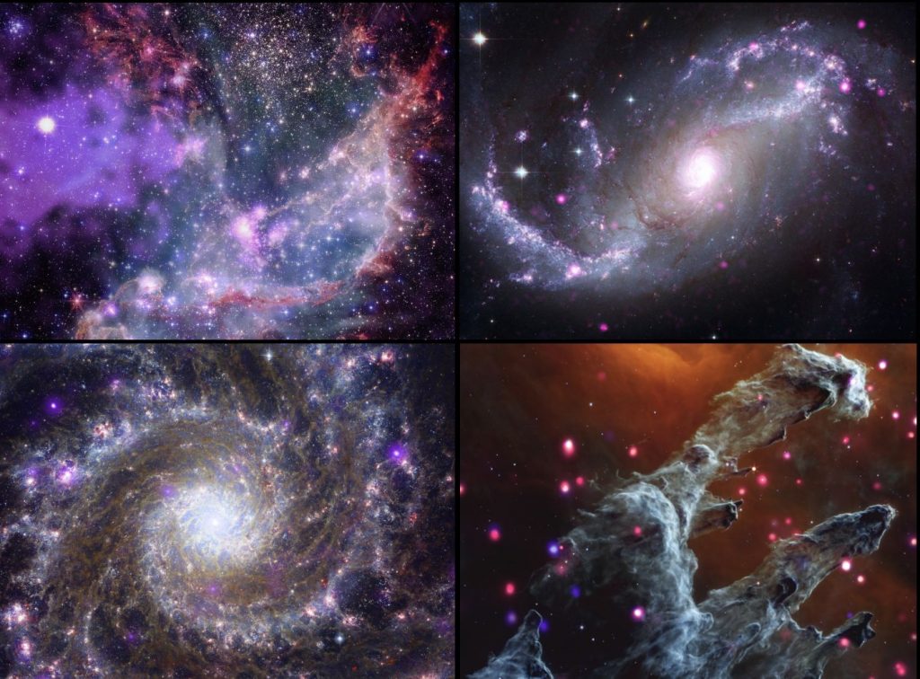 Panel delle immagini riprese dalla collaborazione dei telescopi