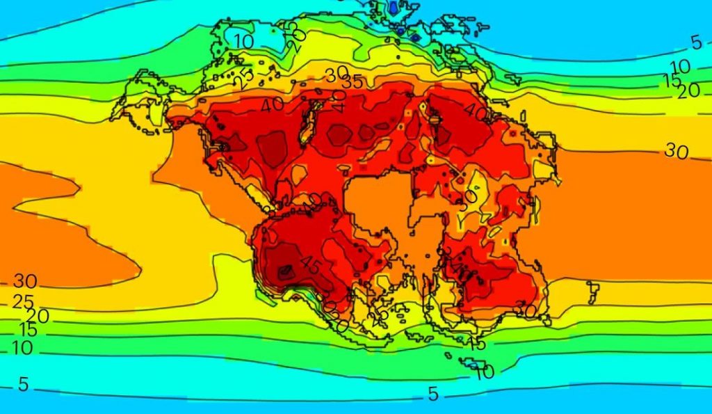 Caldo estremo Terra Pangea